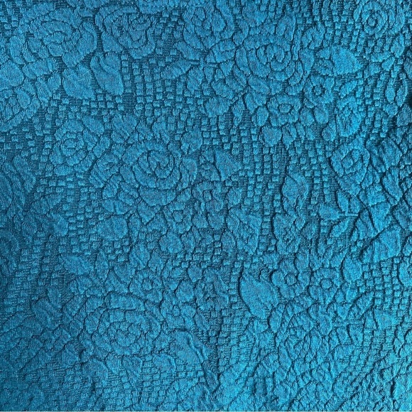 Forever 21 Teal Blue Rose Pattern Embroidered Lace Bodycon Mini Dress Nwt Size S - Picture 12 of 13